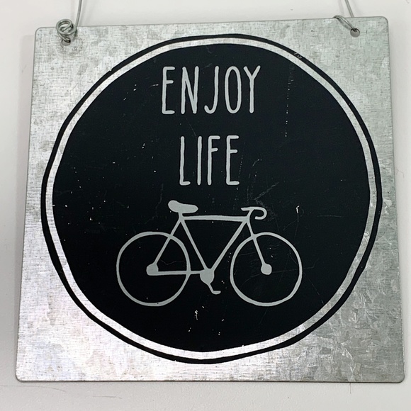 Galvanized Metal Hanging Plaque Enjoy Life - Picture 7 of 8